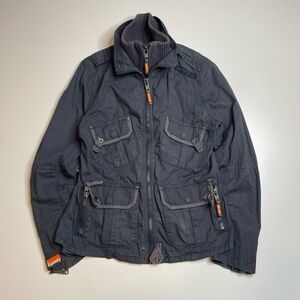 Vintage Y2K Japanese Bondage Black Cargo Jacket Tripp NYC Style Avant Garde L
